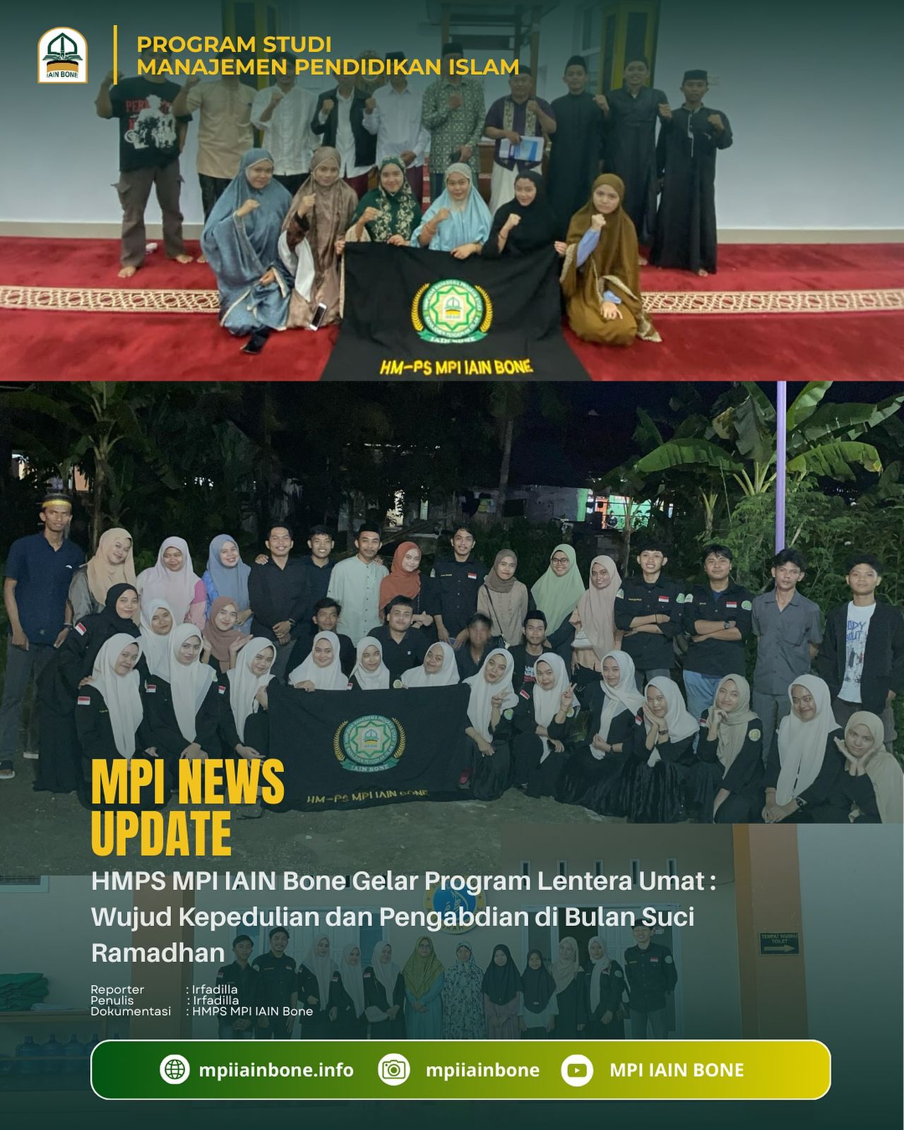 HMPS MPI IAIN Bone Gelar Program Lentera Umat: Wujud Kepedulian dan Pengabdian di Bulan Suci Ramadhan